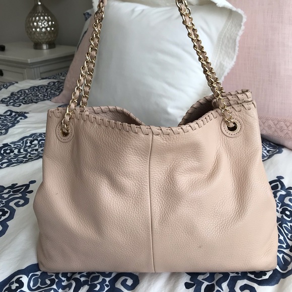 Tory Burch Marion Chain Slouchy Tote - Light Oak - Picture 2 of 7